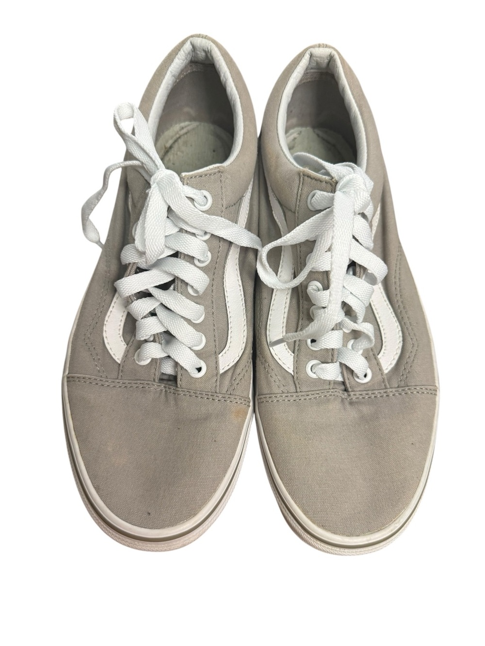 Vans Grey Canvas Lace Up Sneakers Size Unisex Men 9.5 Women 11